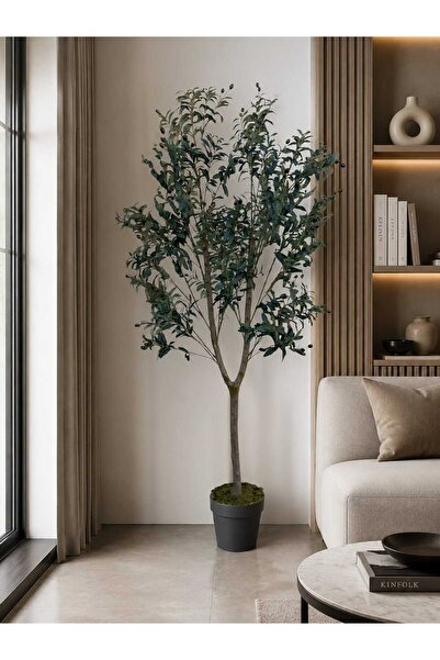 MAKİ DEKOR Yapay Zeytin Ağacı 200 Cm Boyunda Dekoratif Modern İç Mekan Salon ...