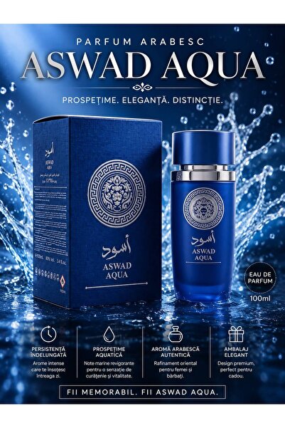 Aswad Parfum Arabesc AQUA Eau de Parfum 100 ml – Parfum Fresh Acvatic, Persis...