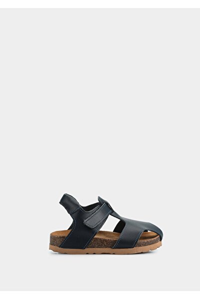 Generic Brand Navy Blue Leather Boys' Flat Sandals