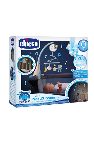 Chicco Κρεμαστό μουσικό μπαλάκι κούνιας με μελωδίες, 3 σε 1, Next2Dreams, Μπλε