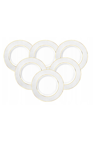 WILMAX ENGLAND Set 6x farfurii cină WILMAX DIAMOND, porțelan, Alb cu margine ...