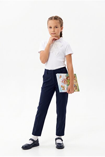 Toontoy Girl's Collar Ribbon Transition School T-Shirt