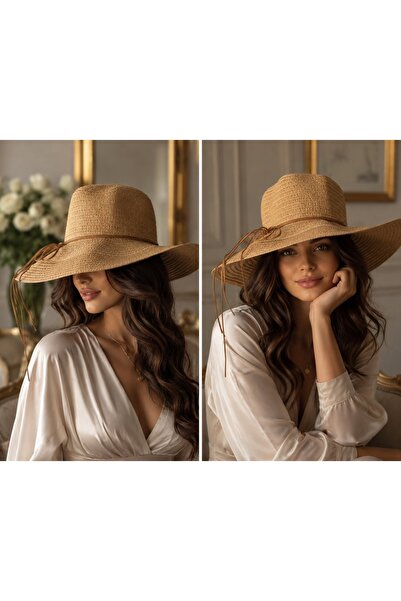 OEM Pălărie de Damă Bej cu Boruri Largi și Detalii Elegante – Accesoriu Chic ...