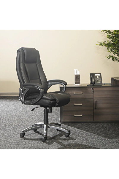 Midas Furniture كرسي فروفيرا ذو ظهر مرتفع باللون الأسود