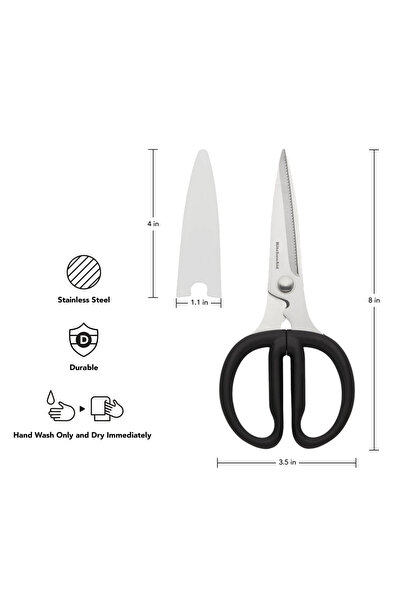 Kitchenaid All-Purpose Kitchen Shear – Black, Stainless Steel Heavy Duty Scis...