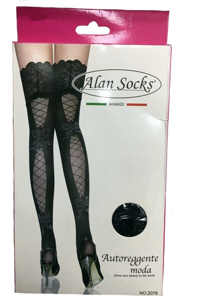 OEM Ciorap dama ,cu model deosebit pe picor,60 DEN,negru