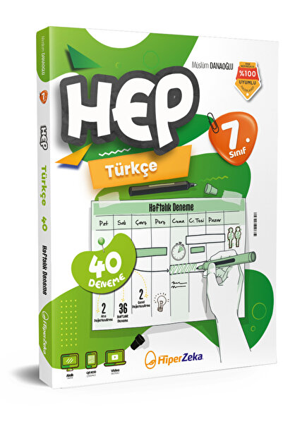 HiperZeka 2027 7. Sınıf Haftalık HEP Türkçe 40 Deneme | Müslüm DANAOĞLU