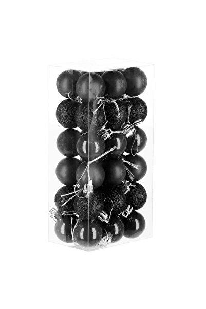 Danex Christmas bauble set, 36 pieces, 3 models, 3cm, black,