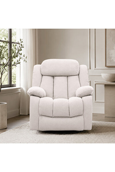 Roots Furniture Lena Beige Swivel Recliner with Glider