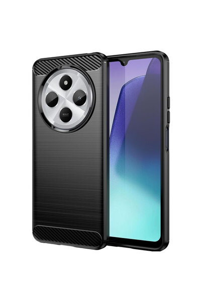 OEM Θήκη TPU Ανθρακονημάτων Σιλικόνης για Xiaomi Redmi 14C / Poco C75 - Μαύρο