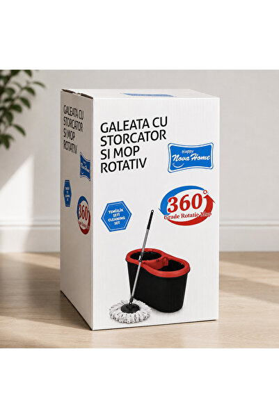 Nova Home Happy Găleată cu Storcător și Mop Rotativ 360° – Set Complet pentru...