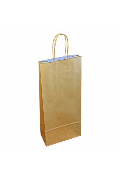 papercraft Pungi hartie kraft 110 gr pentru 2 sticle vin, 18x39x8 cm, set 30 ...
