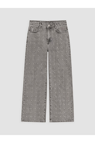 LC Waikiki Lcw Kids Mixed Regular Fit Stone Embroidered Girls' Jean Pants