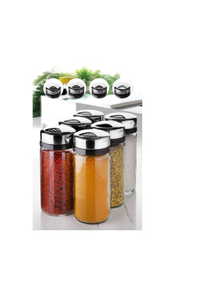 Empressco 2’li Lüx Cam Metal Baharatlık Seti, Döner Kapaklı, Şık ve Kullanışlı
