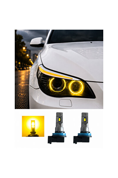 Fardoktoru BMW ANGEL HALKA SARI H8 LED AMPUL E90LCI E60LCI E92 E87 X1 X5 X6