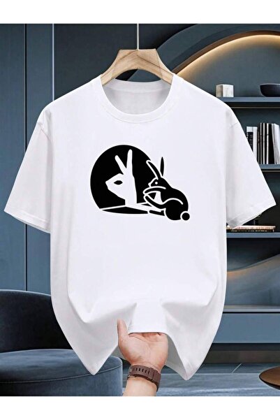21JNRY T-Shirt With - Featuring Bunny Ear Design, Round Neck, And Short Sleev...