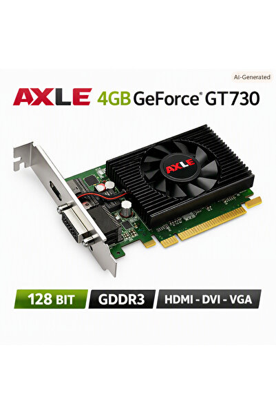 Axle 4GB GeForce GT730 GDDR3 128 Bit (AX-GT730/4GD3P8CDIL) HDMI DVI VGA