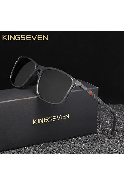 choice2 نظارات شمسية رجالية شفافة رمادية من KINGSEVEN، عدسات مستقطبة مضادة لل...