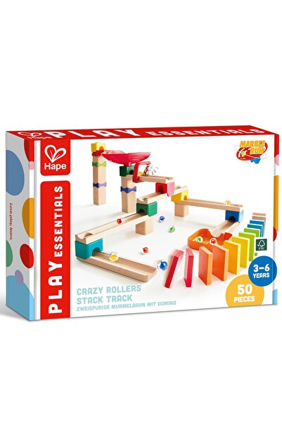 Quadrilla Set de construcție Hape - din lemn, Marble Run Crazy Rollers, 50 pi...
