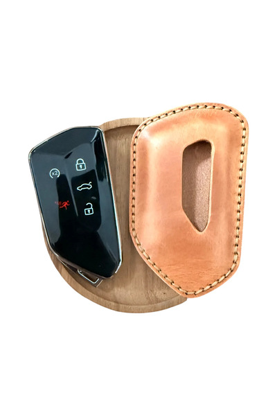 Minimalim Leather Craft Volkswagen Skoda Seat Anahtar Kılıfı (Golf 8 Caddy Ti...