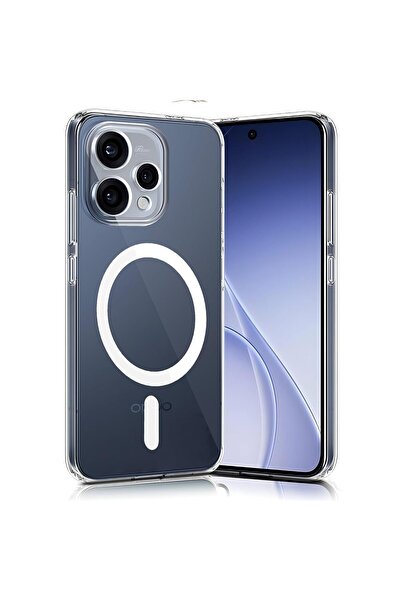 Oppo Reno15 5G Uyumlu Kılıf Sararmaz Kamera Korumalı Magsafe Mika Sert Parlak Şeffaf Kapak