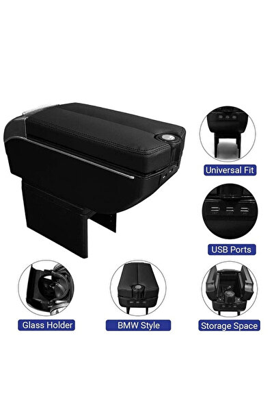 OEM Κονσόλα Χειρόφρενου με 7 Θύρες USB ποτηροθήκη, Αποθηκευτικό Χώρο και τασά...