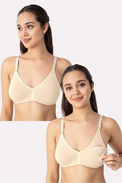 X MODAL 2 Pack Breastfeeding Bras Cotton Lycra