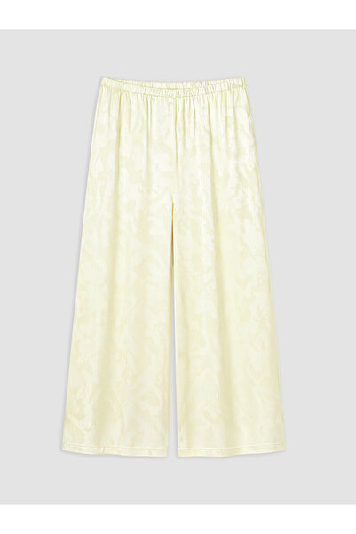 LC Waikiki Yellow Patterned Women's Trousers with Elastic Waist