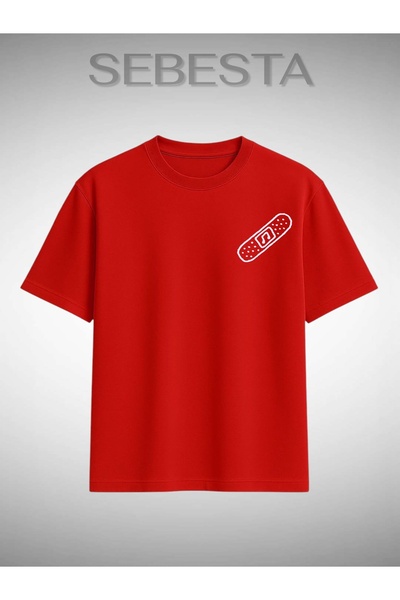 Sebesta Fashion Band-Aid Printed Premium Oversize T-Shirt
