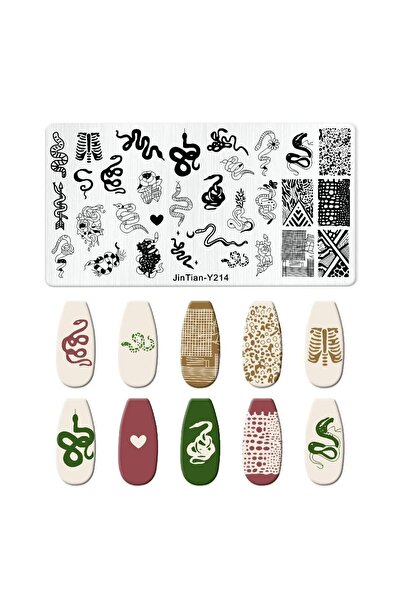 aba nails Yılan ve Yılan Derisi Dizayn Nail Art Stamping Baskı Plakası JT-Y214