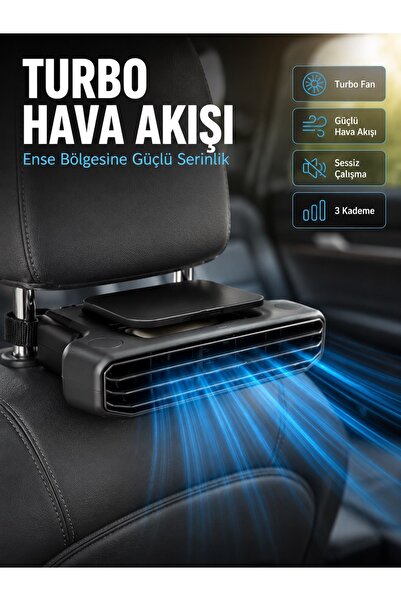 Lisinya Aroma Hazneli Araç Koltuk Başlığı Fanı 5 Kademeli Güçlü Hava Akışı Su...