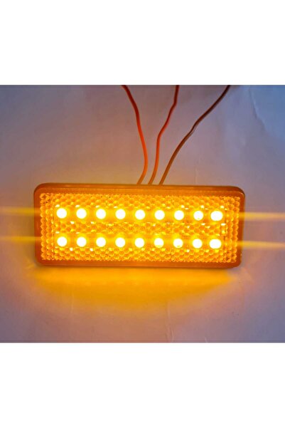 monero 18 Led Turuncu Reflektör Çakarlı Ve Sabit Mod Vidalı Bağlantı - Motosi...