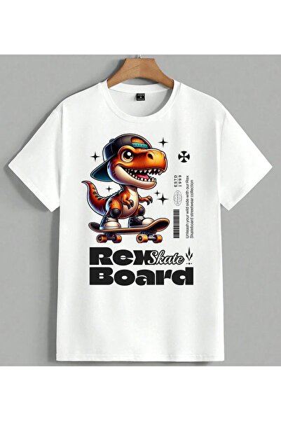 ELFERA Rex skejtbord dinosaur sportska majica sa printom, unisex, velika veli...