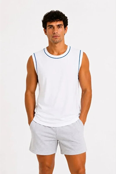 Beruflic Men's contrast trim sleeveless tank top crew neck summer basic tank top