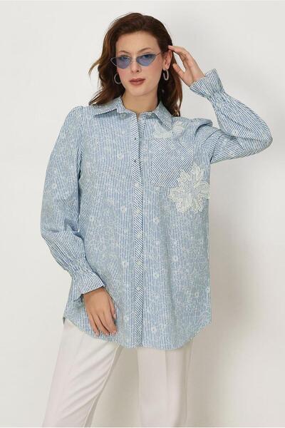 Alvina Striped Embroidered Tunic 46556