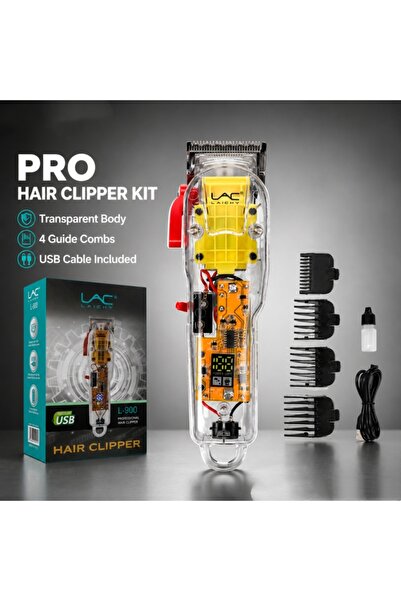 Generic Brand Clear Transparent Body Pro Hair Clipper Set, Rechargeable Elect...