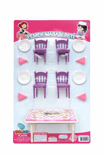 Bulduk TOYS Yemek Masası Seti Tabak Pasta Masa Sandalye Oyuncağı