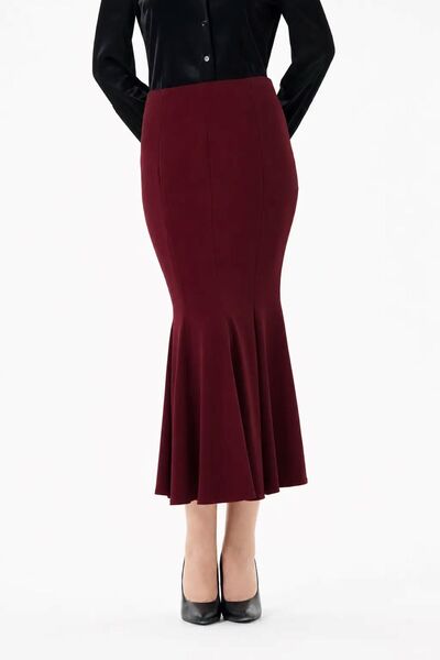 trikobis Evaze Detailed Long Skirt