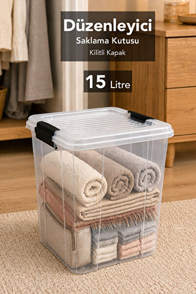 Meleni Home Organizator pentru dulap - Cutie de depozitare cu capac de blocar...