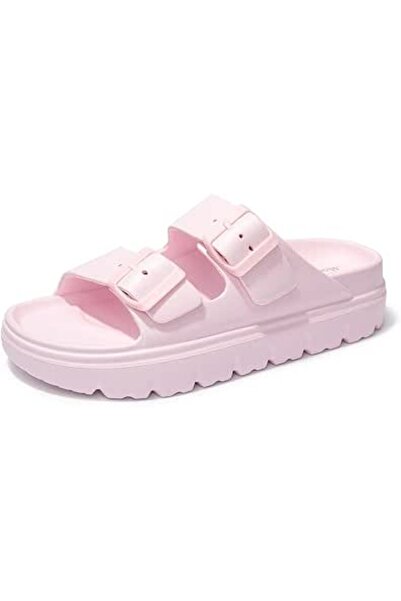 FUNKYMONKEY Women's Comfort Slides Double Buckle Adjustable EVA Flat Sandals ...