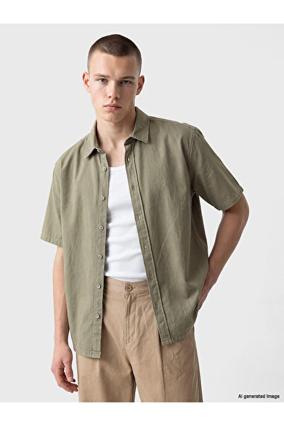 LC Waikiki Ανδρικό πουκάμισο Relax Fit Gabardin με διαφορά NEVAVM