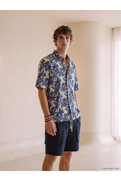 LC Waikiki Nevavm Regular Fit Patterned Men's Shirt with Difference