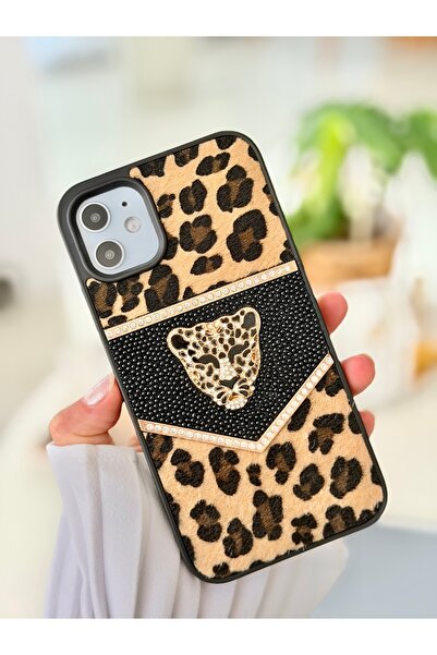 Go Aksesuar Iphone 11 Uyumlu ELMAS Tasarımlı Kaplan Taşlı Işıltılı Parlak Pırlanta Silikon Kılıf