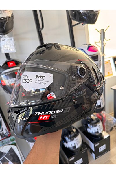 MT Thunder 4sv Luminence D1 Şefaf Vizörlü Kask Mat Renk - Iç Güneş Vizörlü
