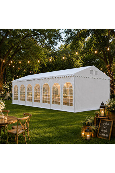 PROCART Cort de evenimente 6x14x3.7 m, PVC ignifug, structură din oțel galvan...