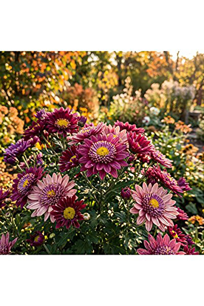 Bloom & Sow Seed بذور أقحوان الخريفية متعددة الألوان (بنفسجي ووردي) - أقحوان ...