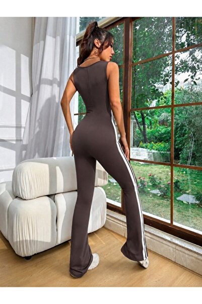 Veraura Lifestyle Women's Strappy Square Neck Long Diving Jumpsuit with Side ...