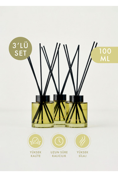 Bella Maison Golden Tropics Çubuklu Oda Kokusu 3'lü Yeşil (100 ml)