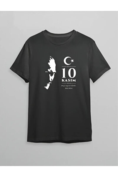 UFC 1985 TOP BRAND 10 November Ataturk Commemoration Day Silhouette Printed O...