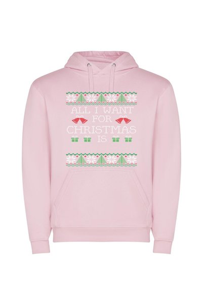 iLovePrints Elegant Festive Pixel Art Φούτερ με κουκούλα σε χρώμα Ροζ